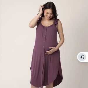 Kindred Bravely ruffle Strap labor and delivery gown